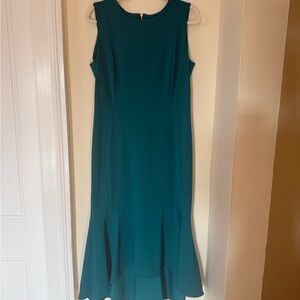 Calvin Klein Teal High Low Dress